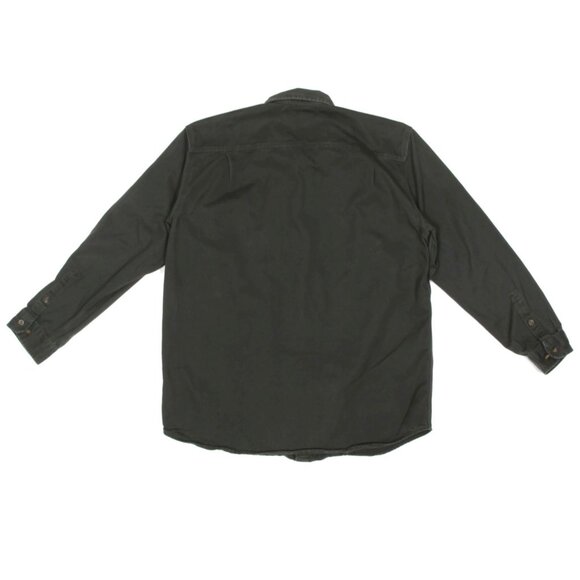 Vtg CARHARTT Gray Button Up Work Shirt New York Drilling Patch Mens sz L /839 - Picture 3 of 6